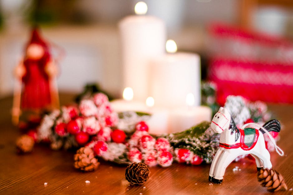 Candles and Toys on Top of Table