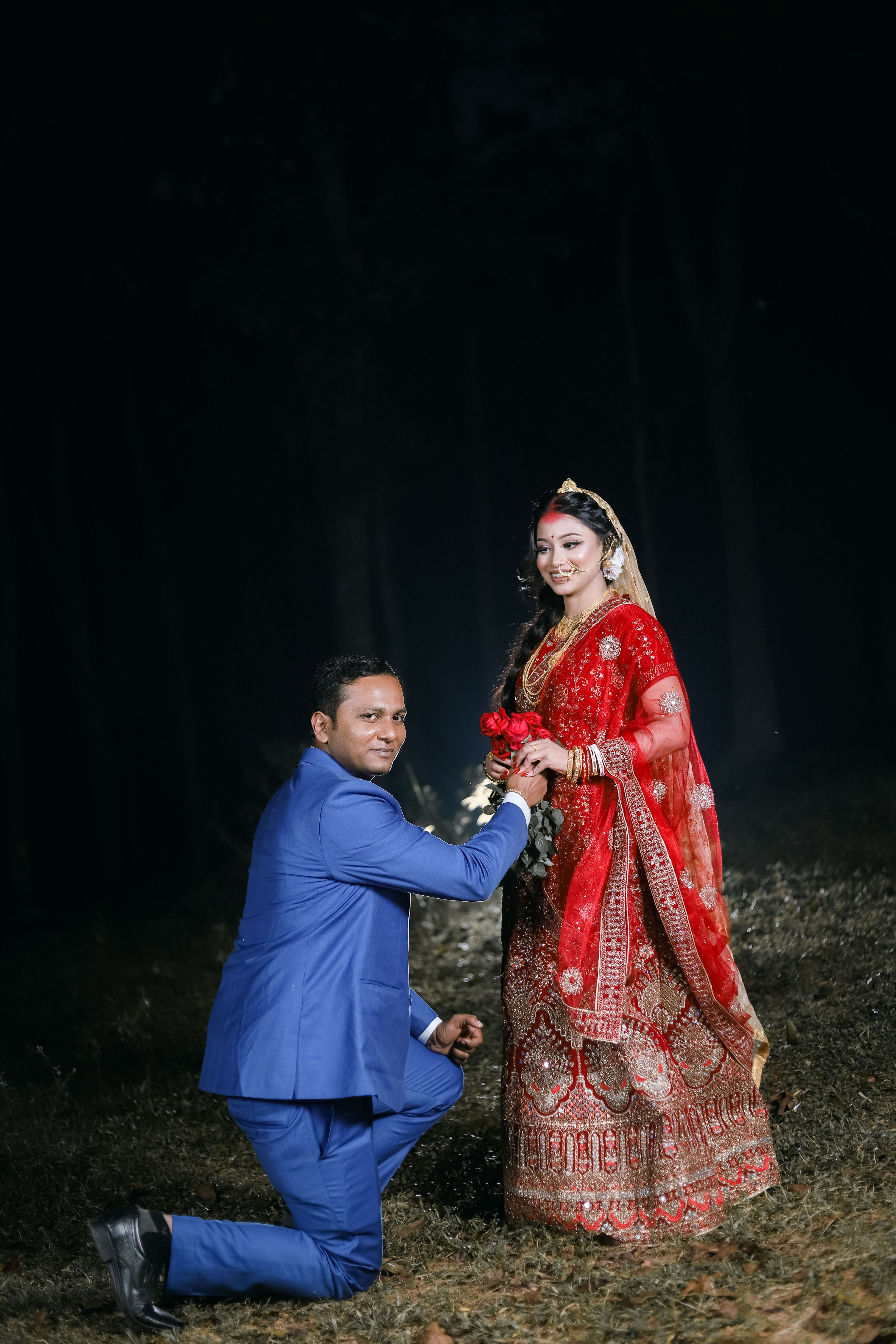 Woman and Man in Traditional Clothing on Engagement  Free Stock Photo