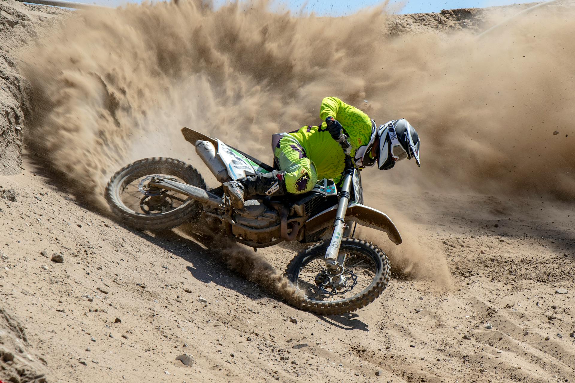 Man Riding Motocross Dirt Bike