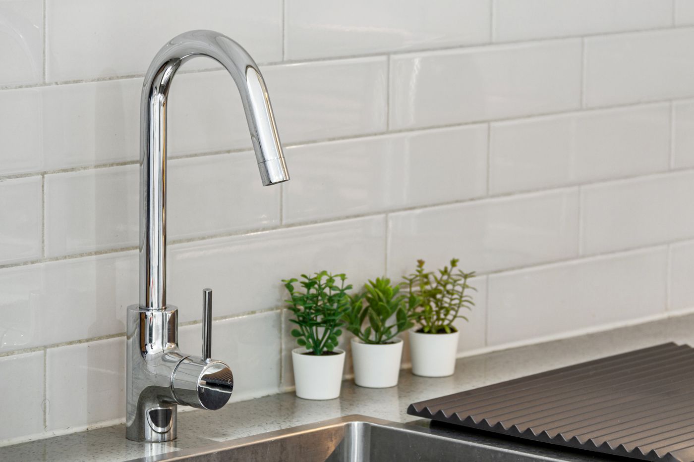 Residential kitchen sink served by local drain cleaning professionals in Griffin, GA