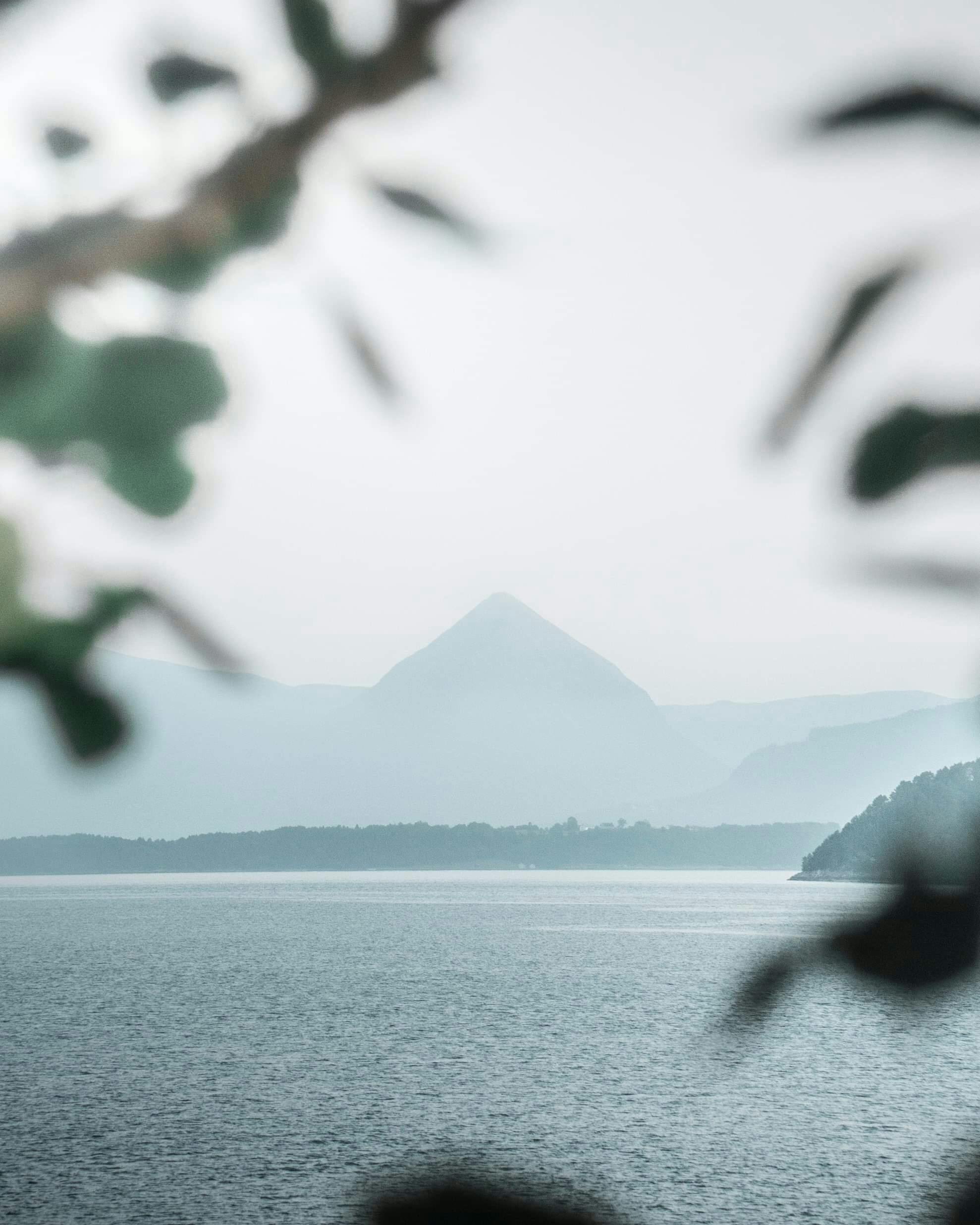 黎明时分，山间湖泊云雾缭绕，宁静的景色营造出一种平静的氛围