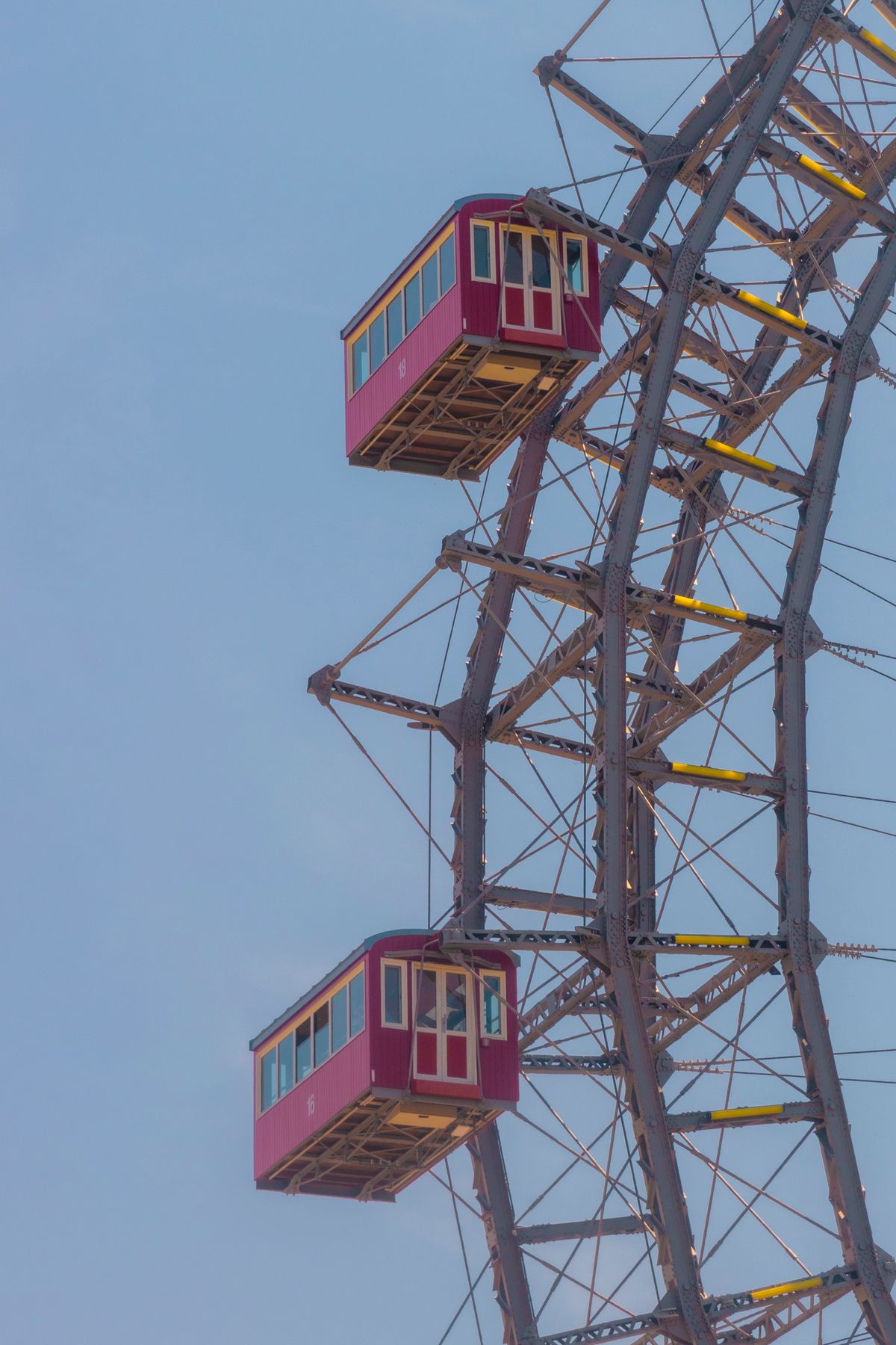 Aerial View of Red-and-white Enclosed Rides Overlooking City · Free ...