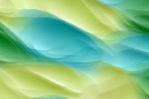 Free Vibrant abstract waves in green and blue hues creating a dynamic, artistic background. Stock Photo