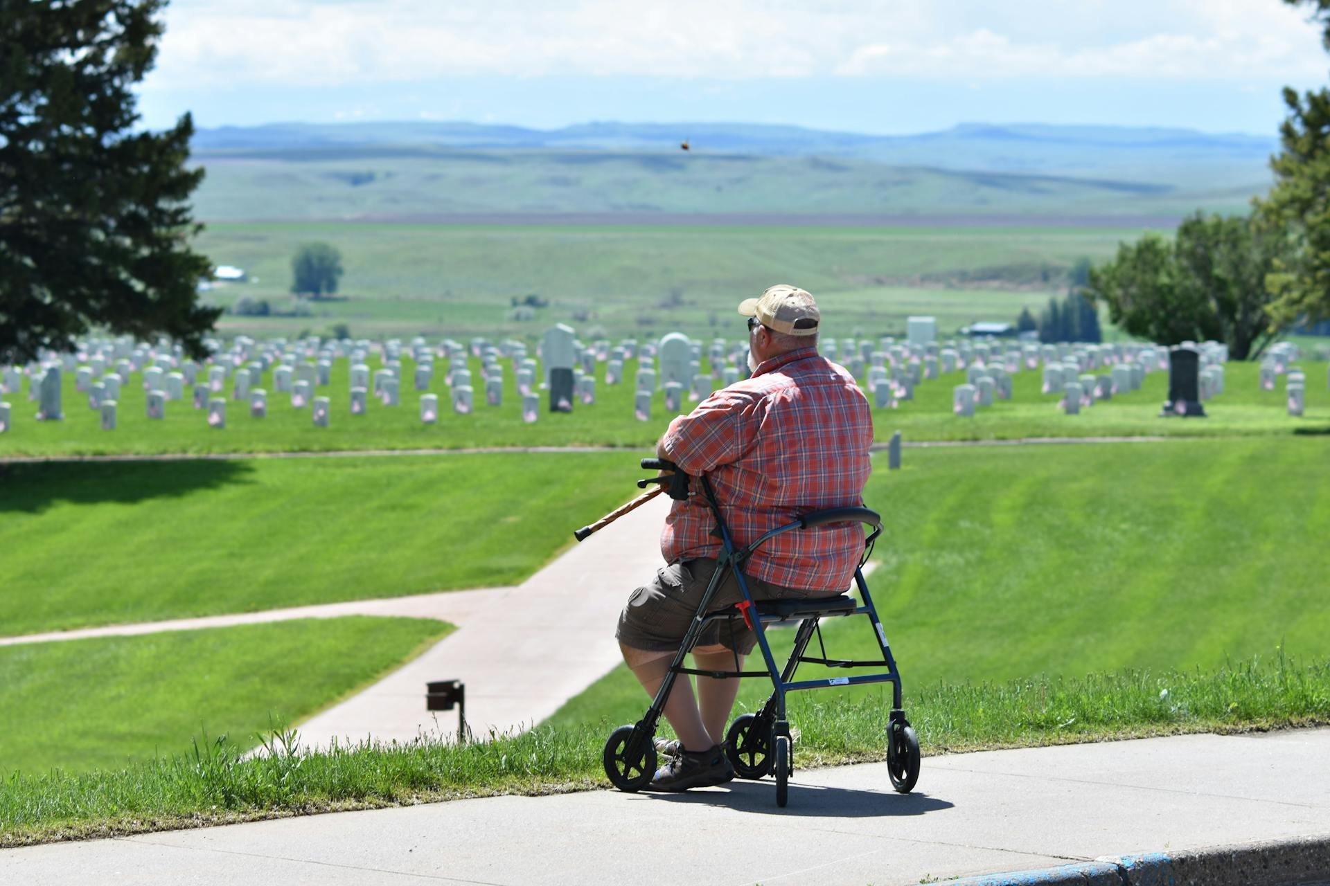 Custer National Cemetery Veteran Overlooking Custer National Cemetery Montana