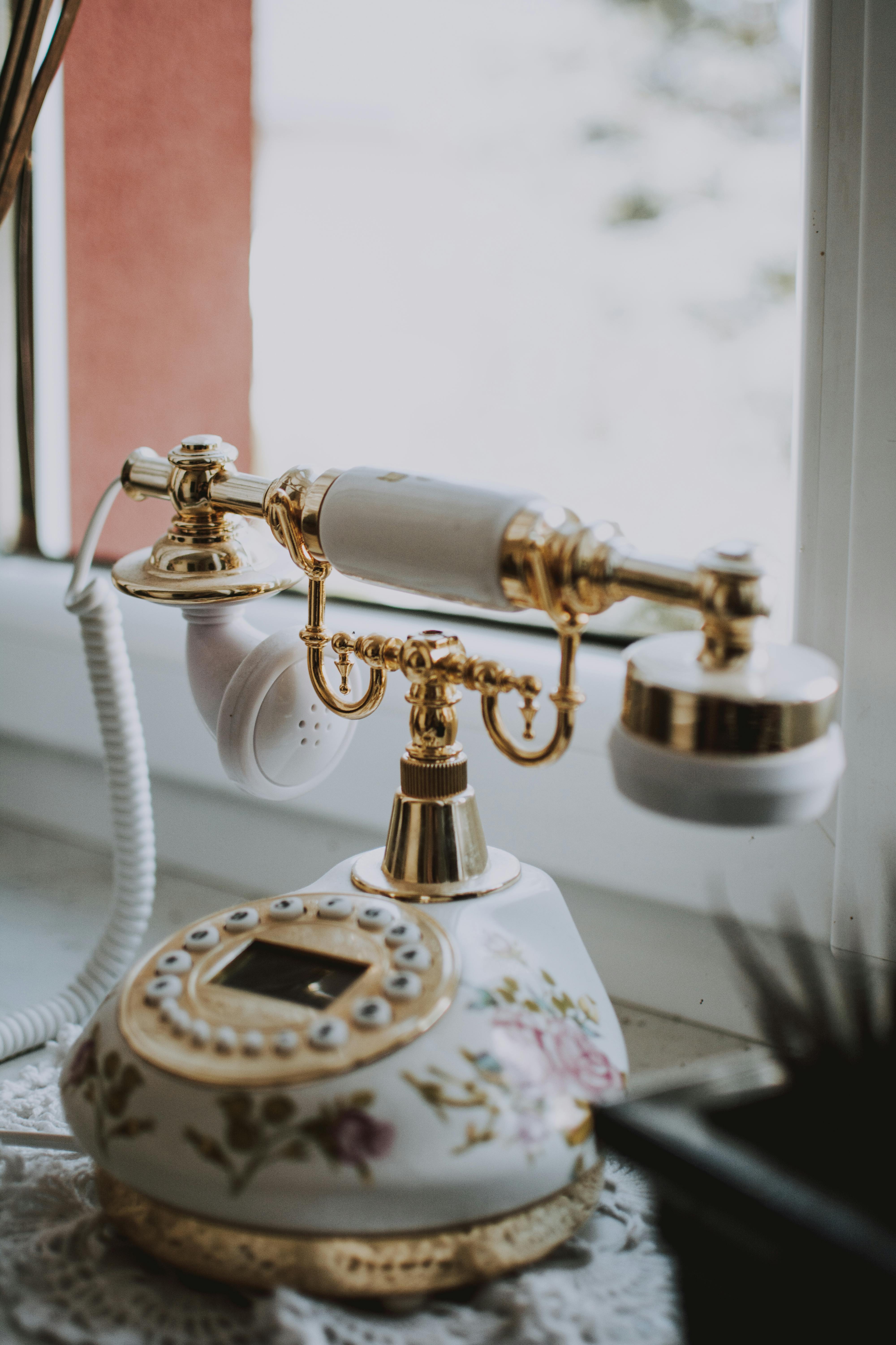 Nautical Brass Vintage Rotary Phone Old Fashioned Telephone French