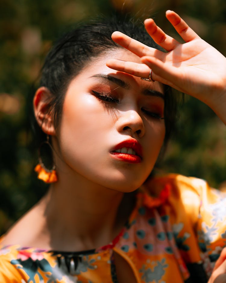 Photo Of Woman Covering Her Face