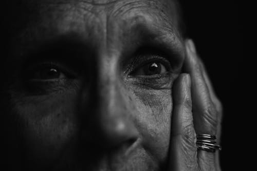 Monochrome Photo of Old person