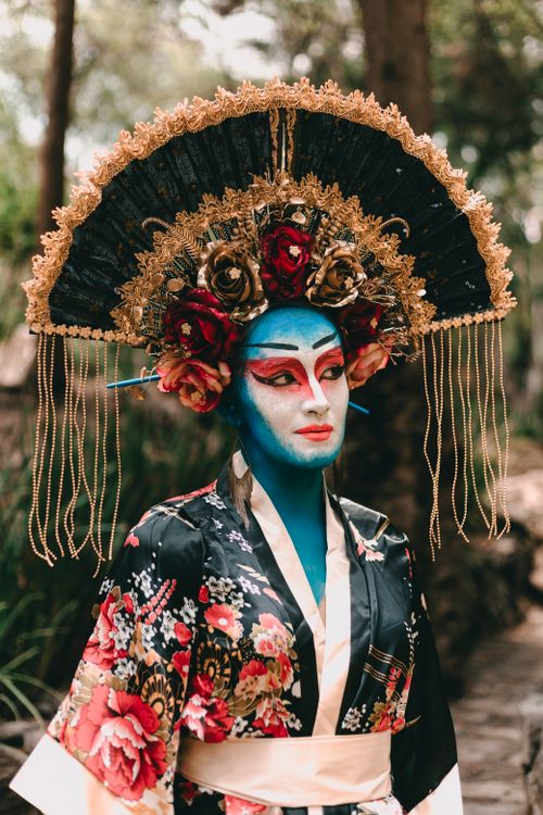 Geisha Hat Portrait of Geisha in Traditional Clothing · Free Stock Photo
