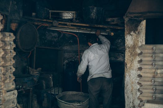 A craftsman in Cairo's old workshop, showcasing traditional Egyptian industry.