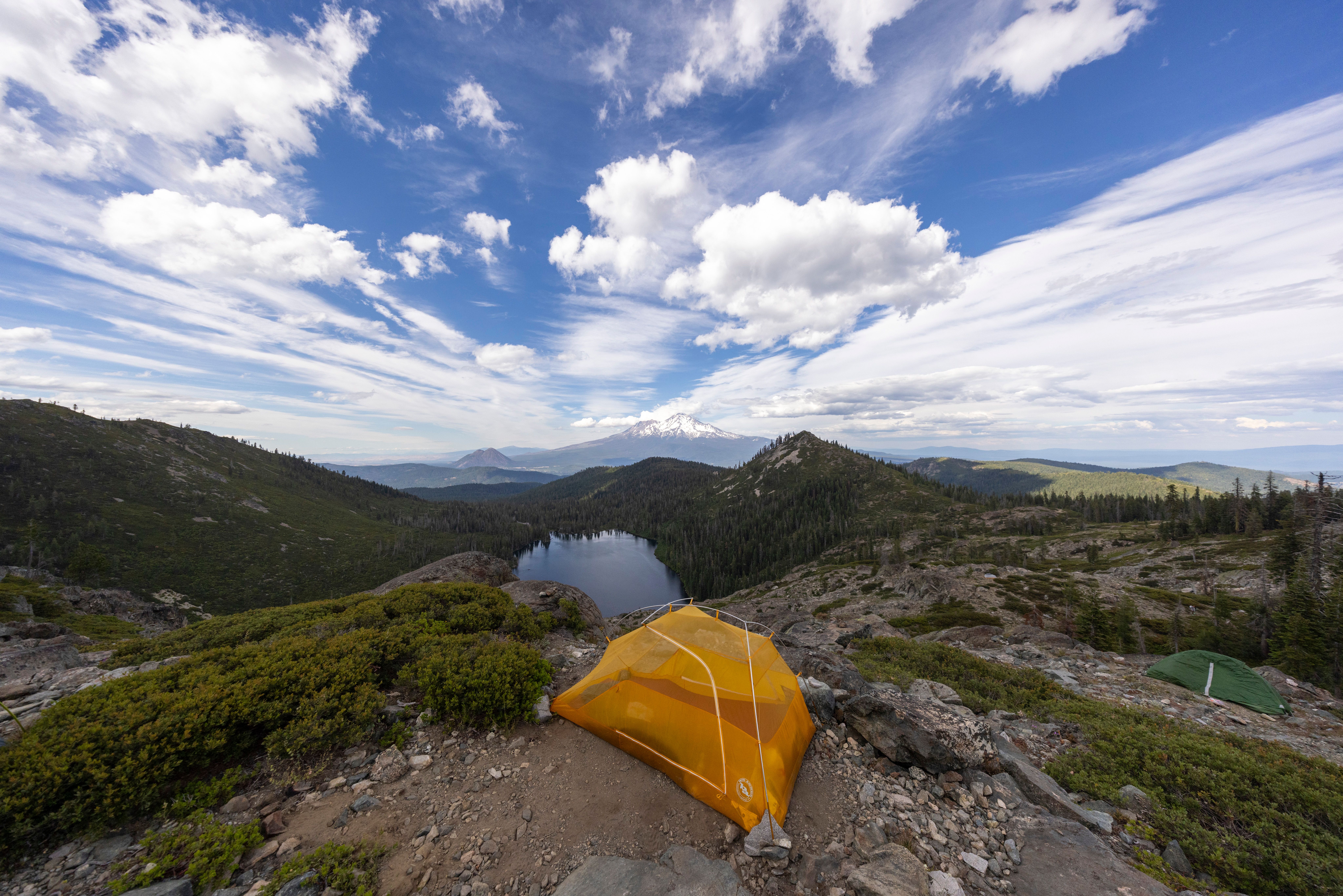 Green Tent On Top Of Mountain · Free Stock Photo