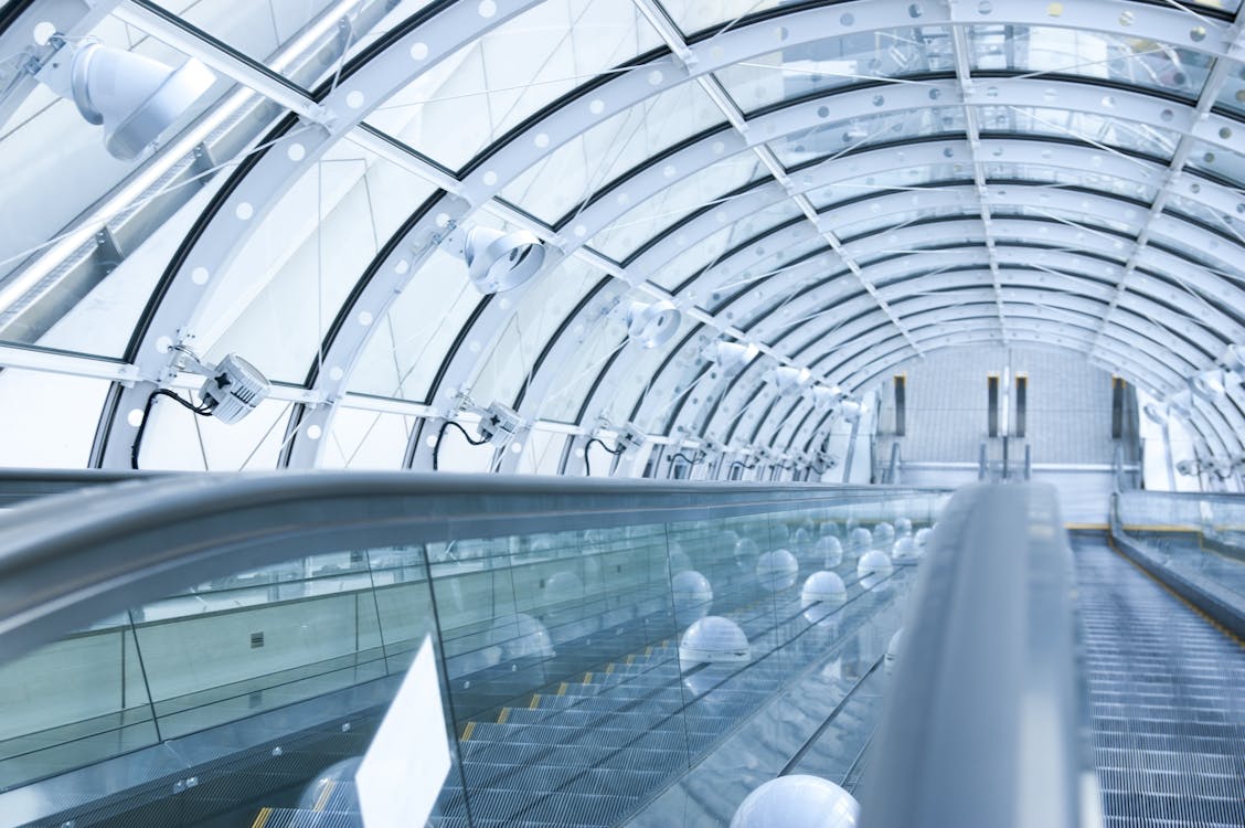 Escalator Near Clear Glass Building