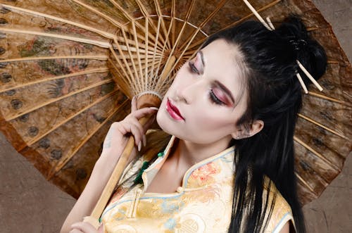 Fotobanka s bezplatnými fotkami na tému gejša, očný make-up, umelecké štúdio