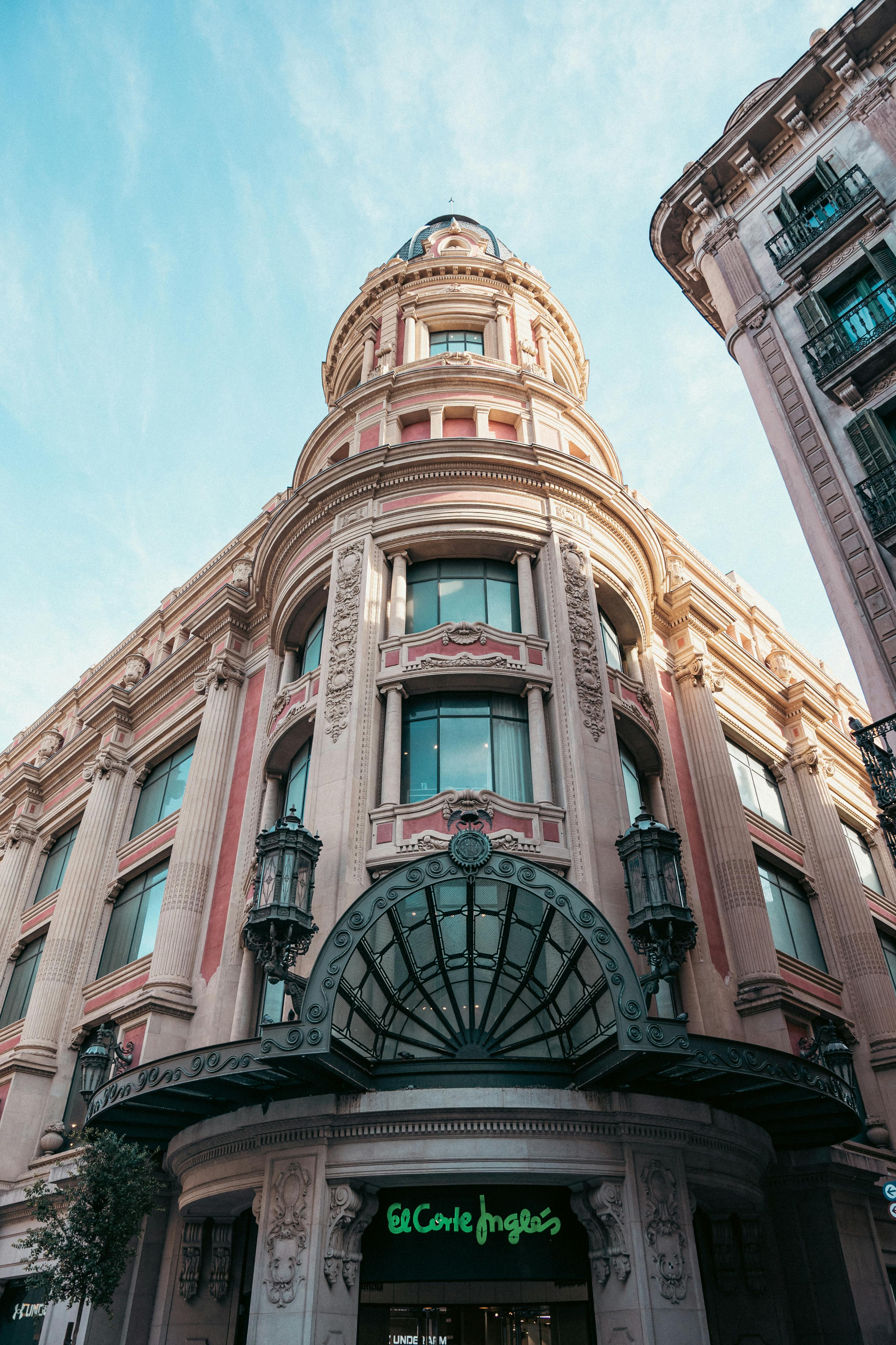 the front of a building with a clock on it