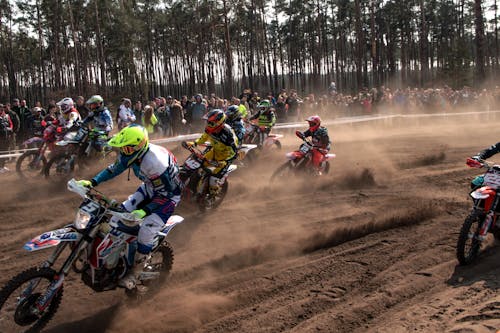 Free Group of People Watching Motocross Stock Photo
