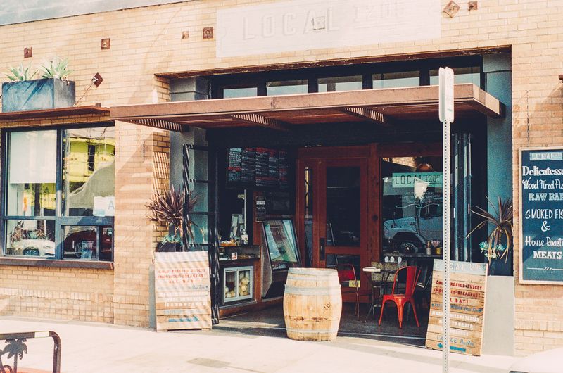 Warm and inviting entrance to a local business.