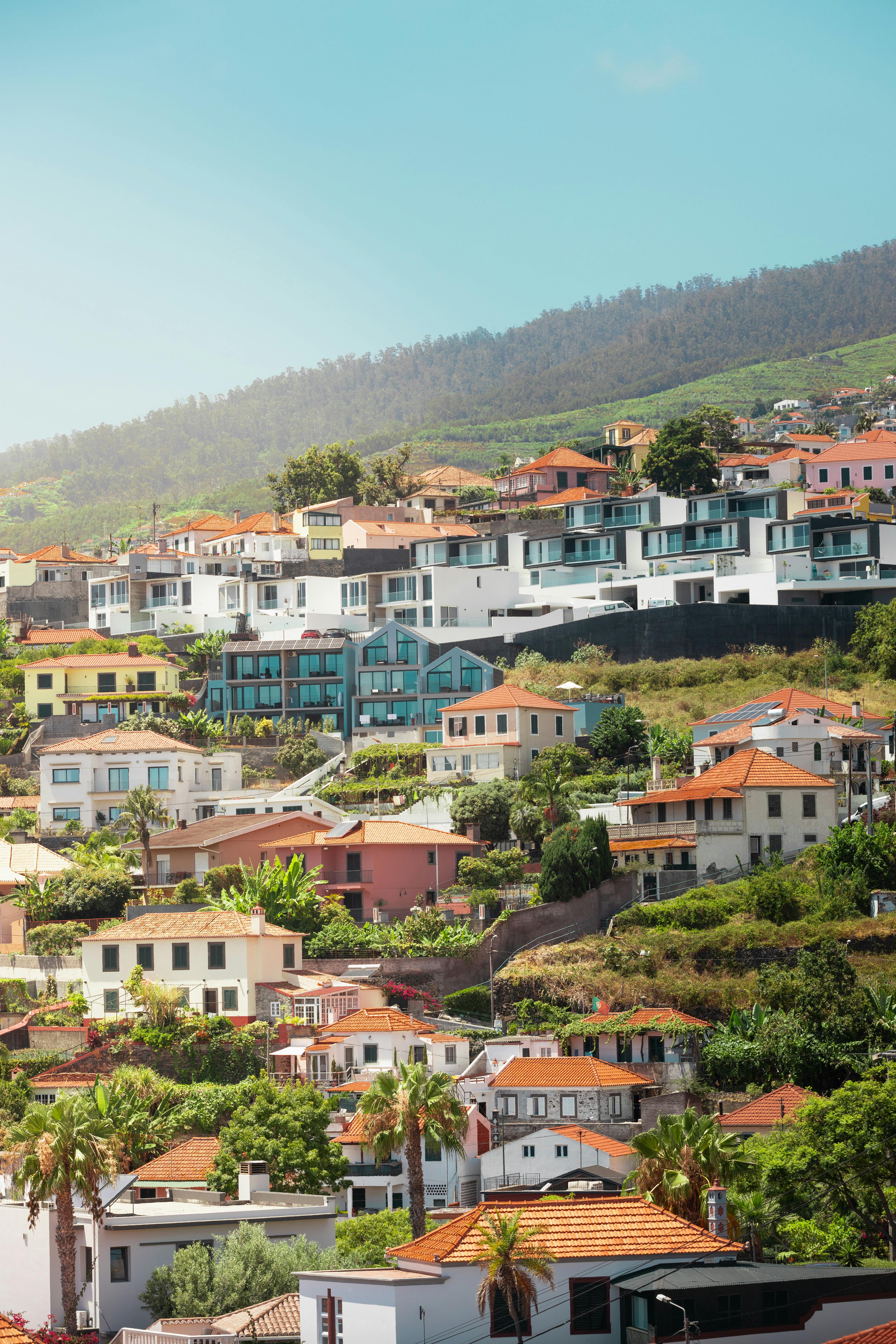 a city with houses on the hillside