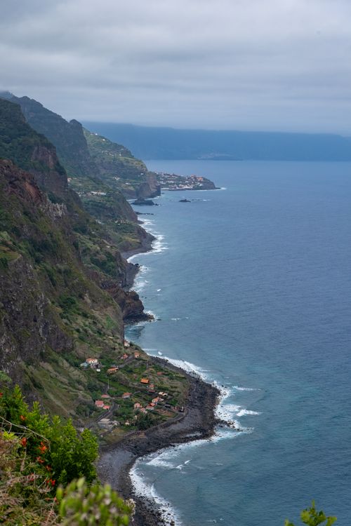 Free Breathtaking view of Madeira's cliffs and ocean on a summer day. Stock Photo