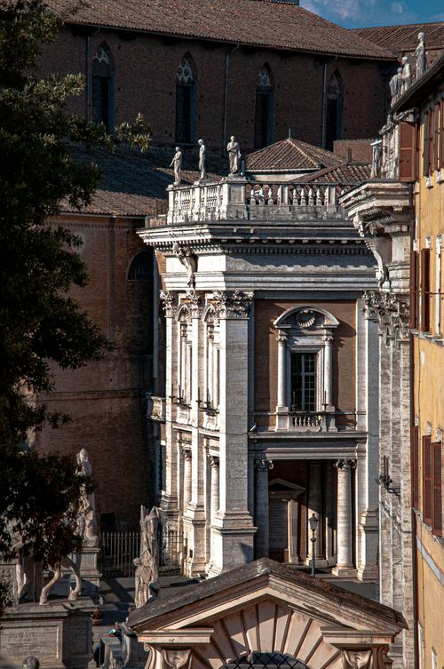 Free Close-up of a historic building in Rome showcasing Baroque architecture. Stock Photo
