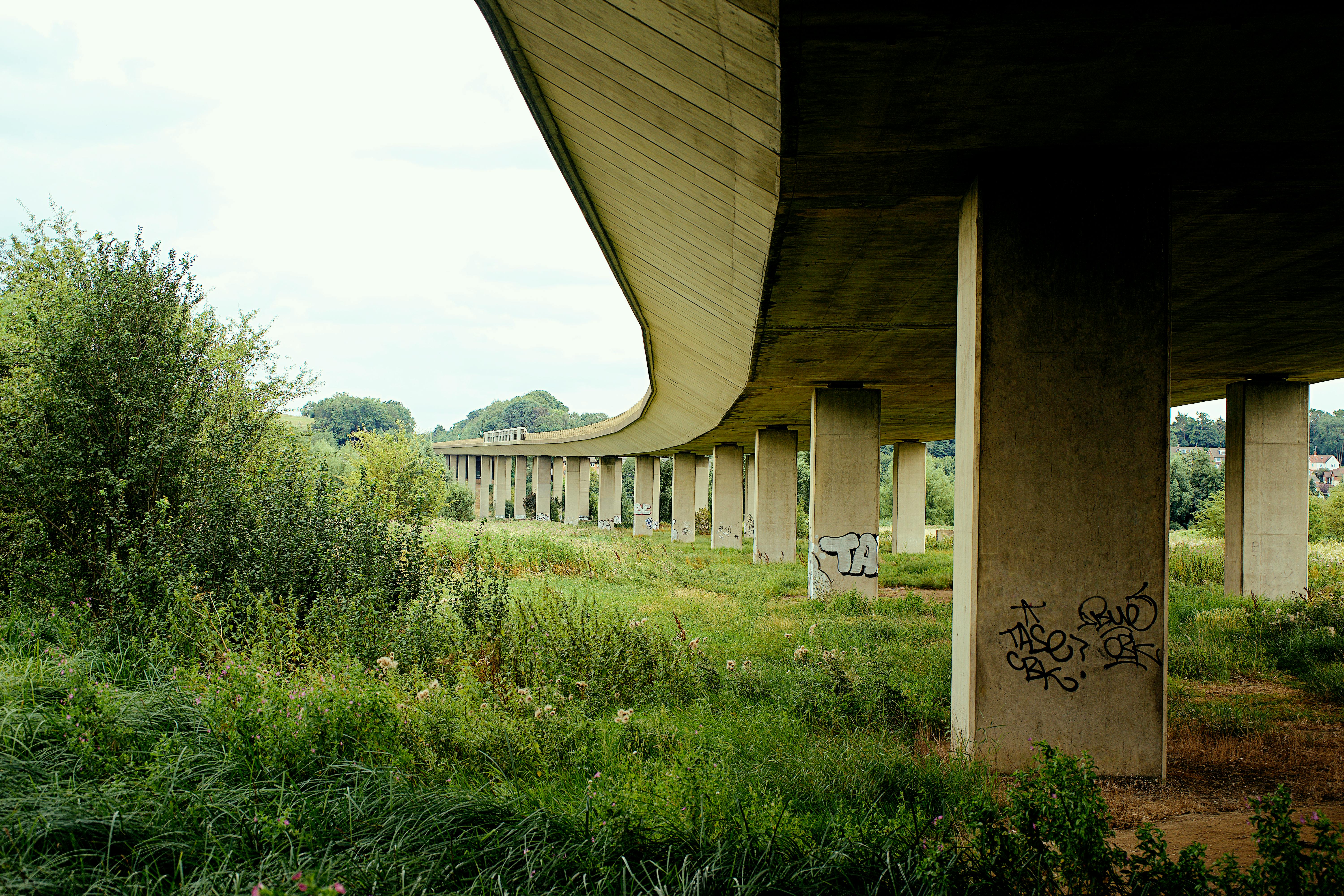 Free stock photo of bridge, graffiti, road