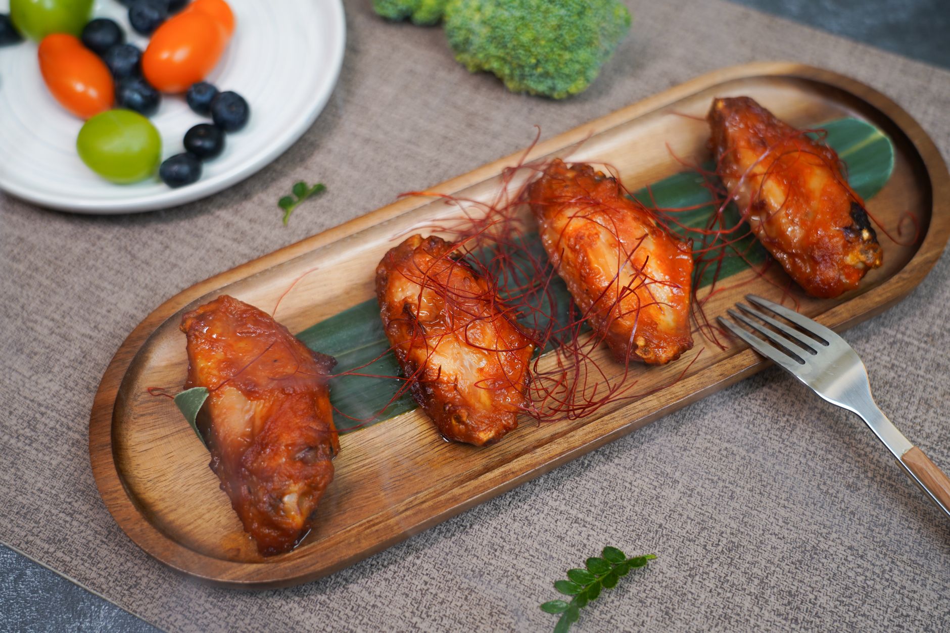 Freshly grilled spicy food dish