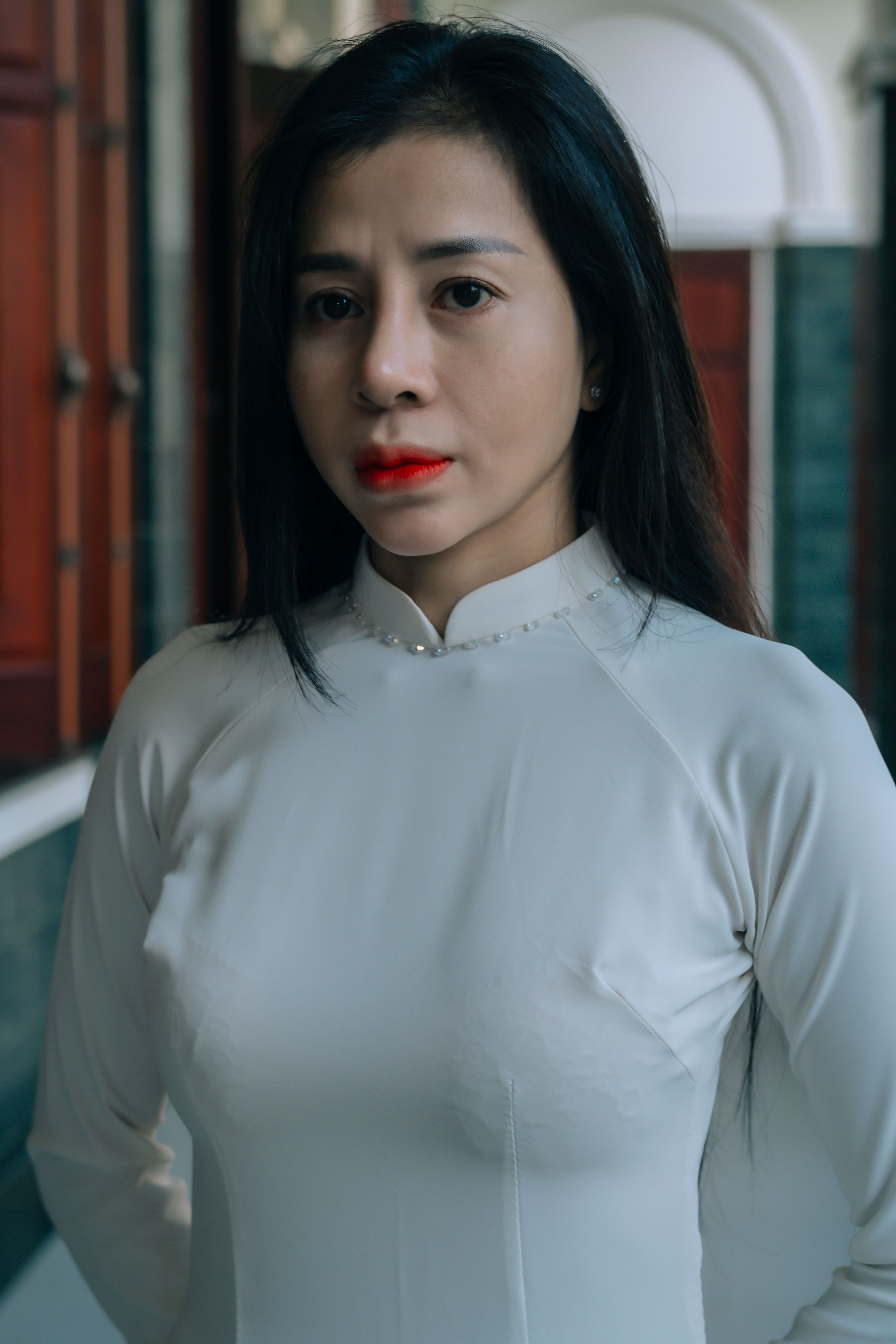 Portrait of an Asian Woman Wearing Yellow Dress · Free Stock Photo