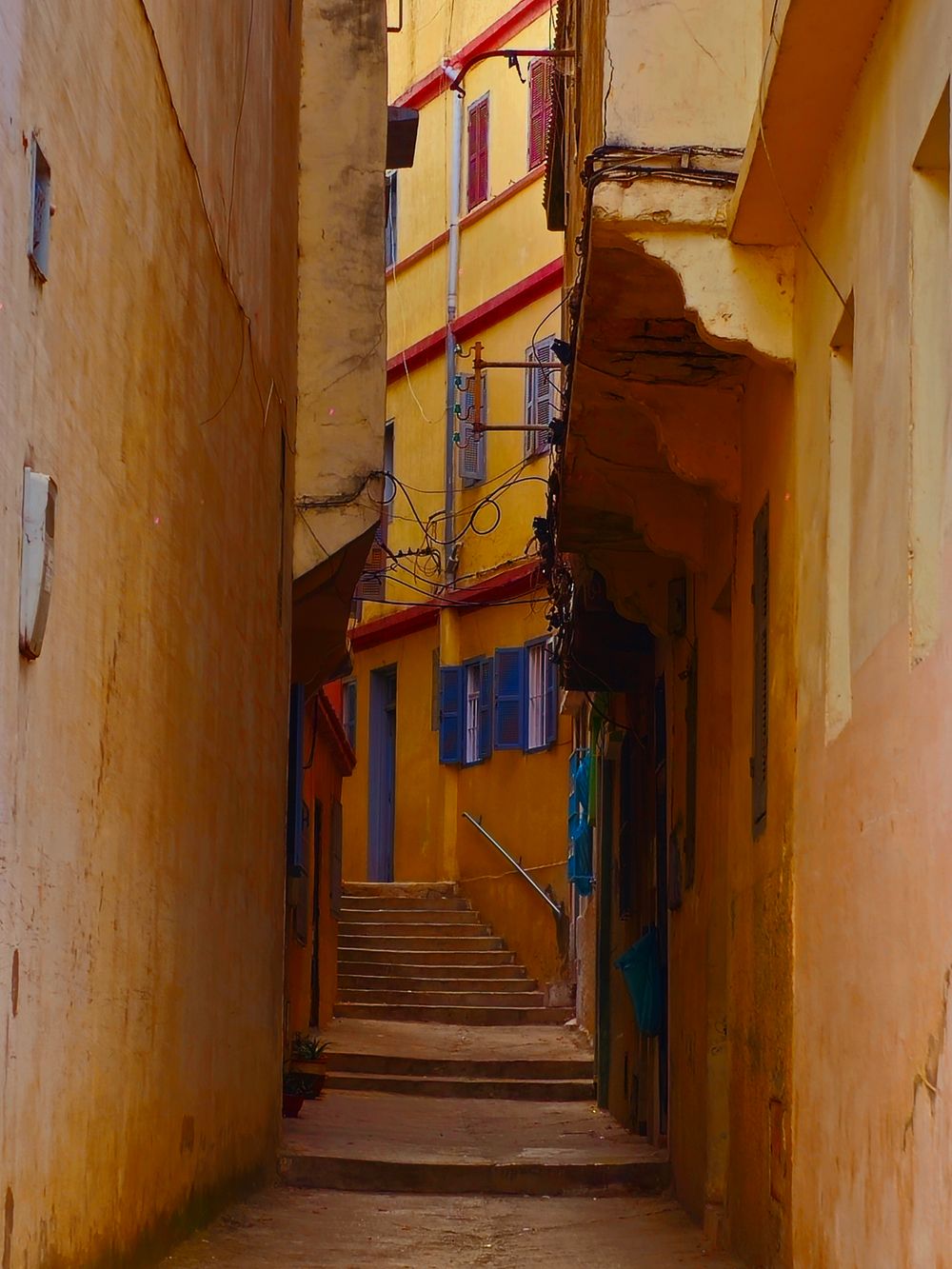 Historic alleyway in Tangier's medina in northern Morocco