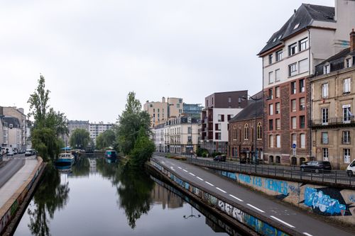 Free La Vilaine vue du pont Bagoul Stock Photo
