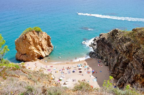 Aerial Photo of People on Beach