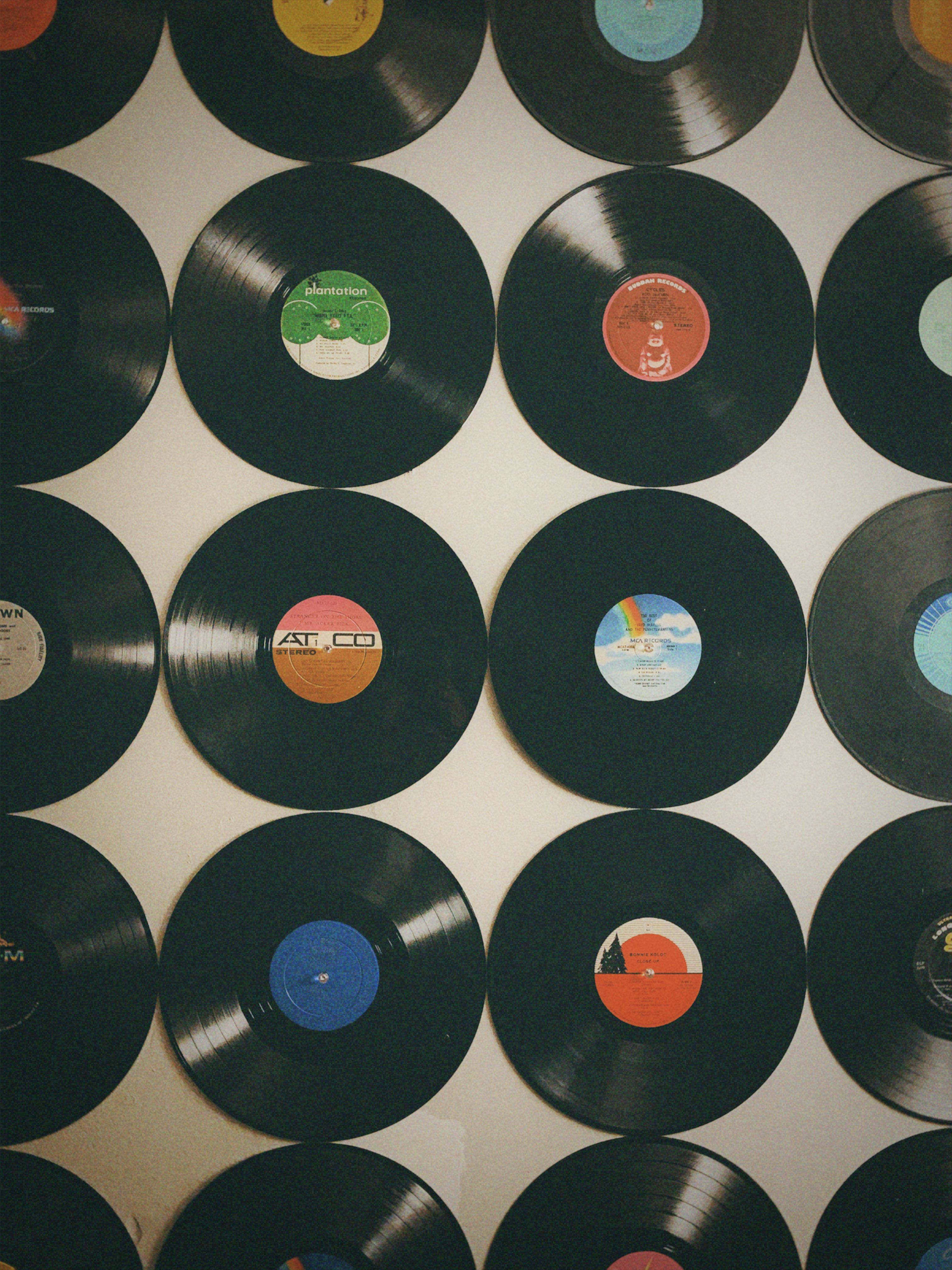 vinyl records closeup