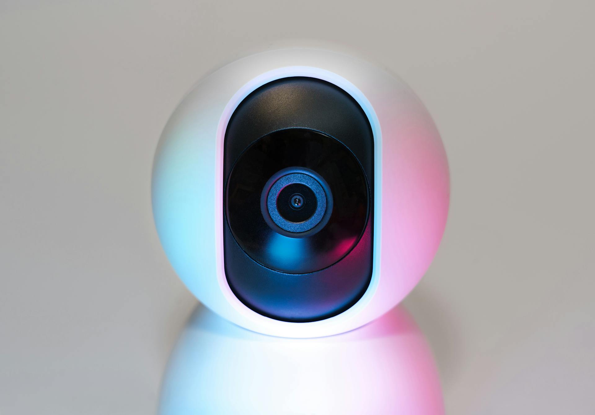 security start home web cam, neon pastel light