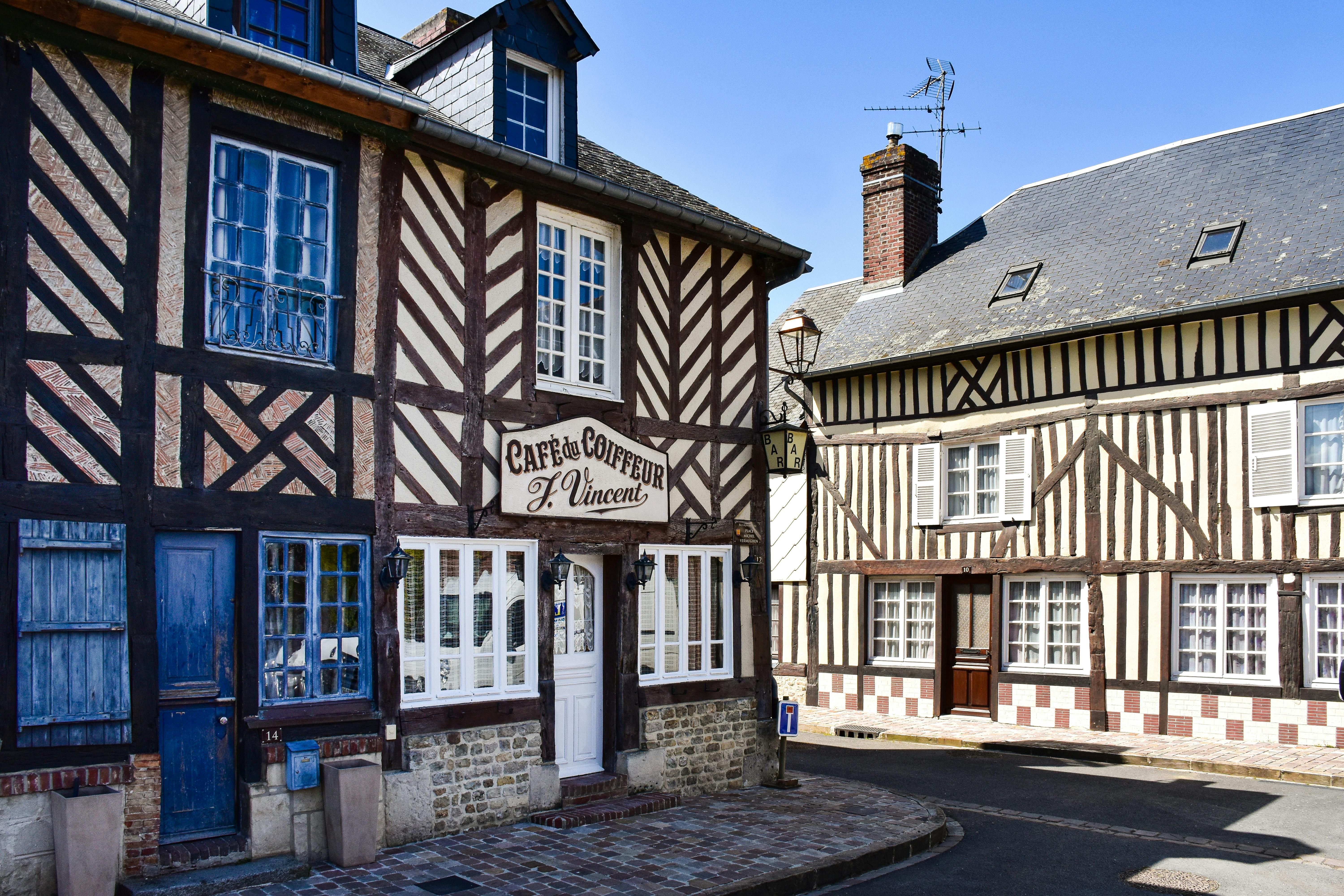 A street with a row of old houses