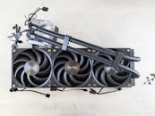 A fan and two fans on a table