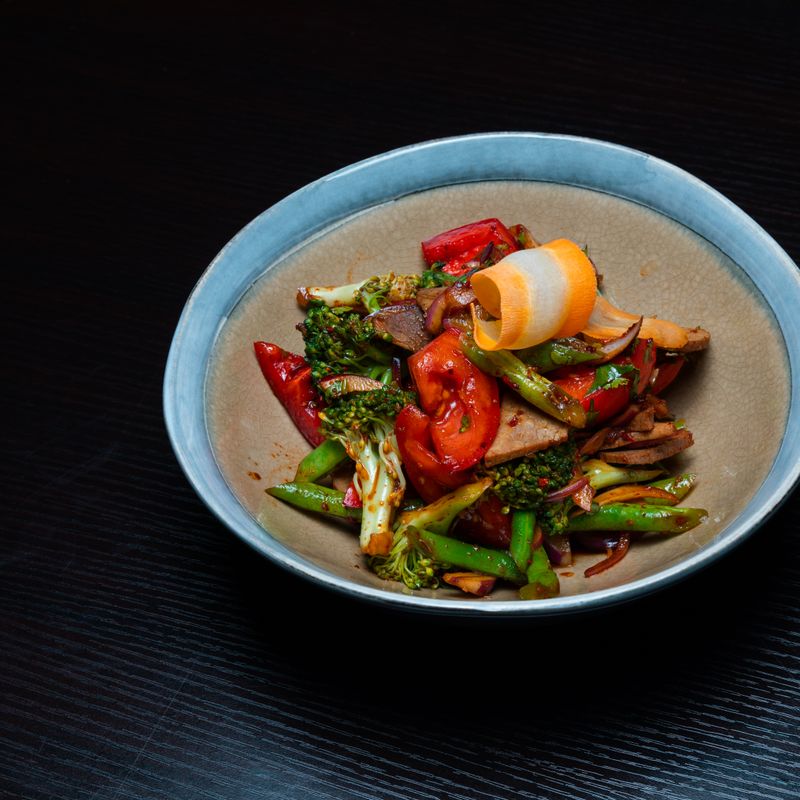 Dukkah-Spiced Halloumi and Vegetable Stir-Fry