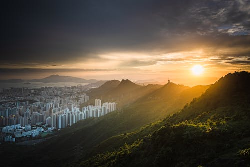 Free stock photo of sunset