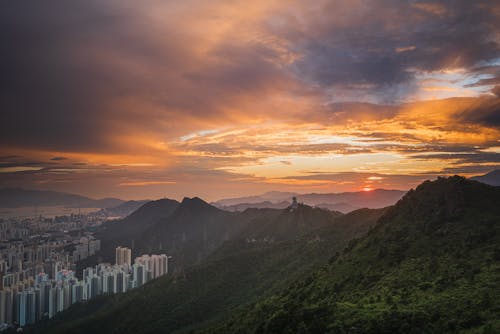 Free stock photo of sunset