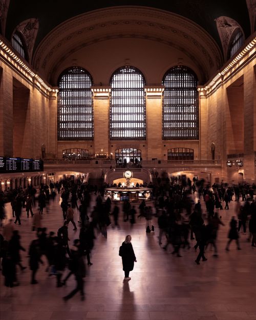 Free A lively scene capturing the bustling energy of Grand Central Terminal in New York City. Stock Photo