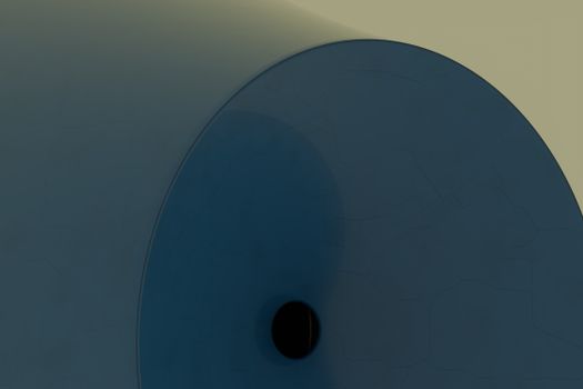 A serene abstract image featuring a circular blue design with soft lighting.