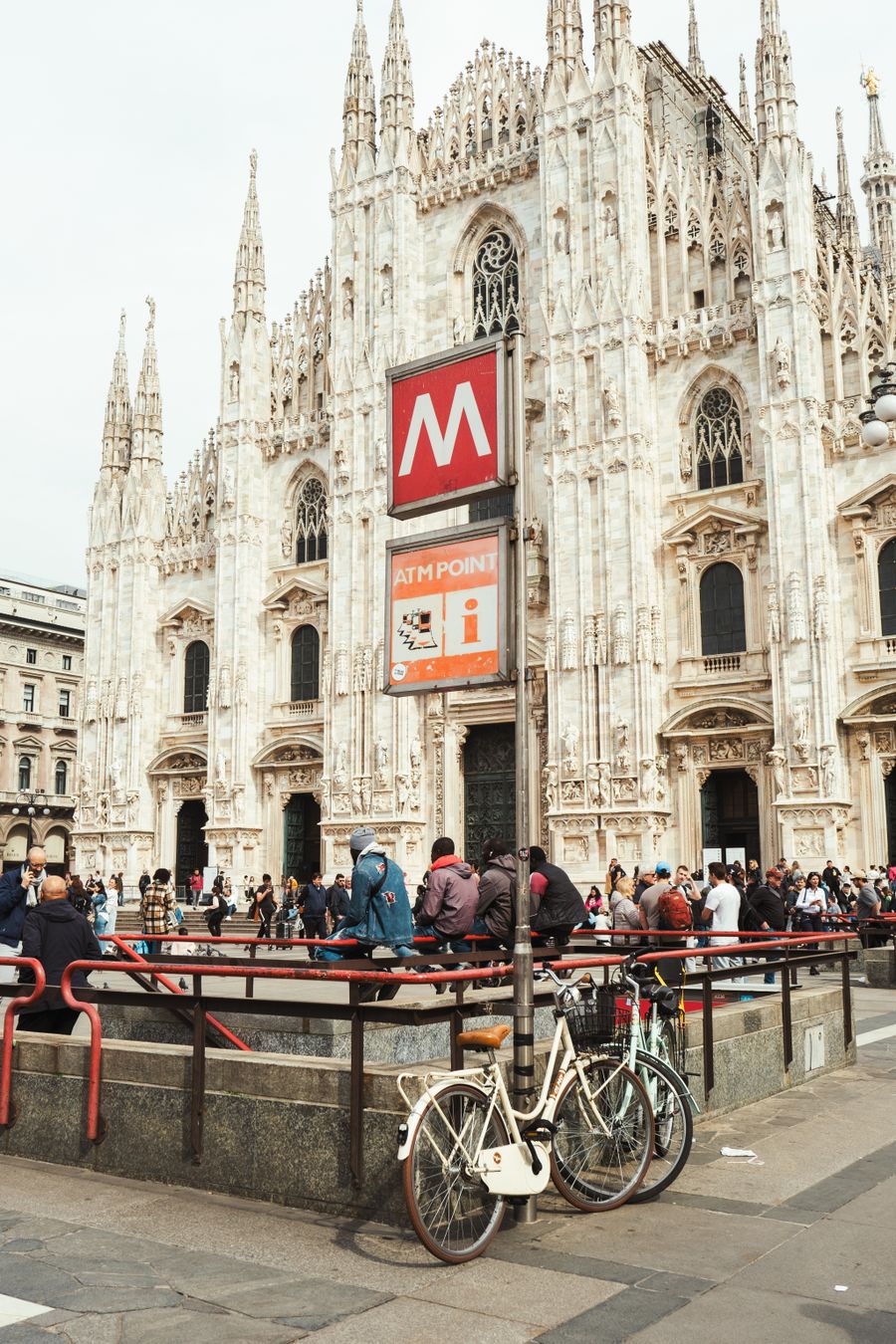 Milan Duomo and busy streets in Italy