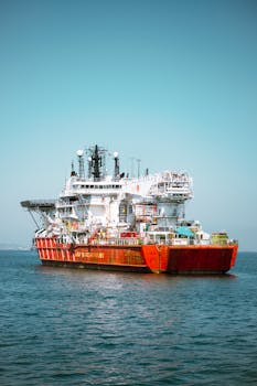 A large cargo ship moored in İstanbul harbor, capturing industrial transportation at its finest.