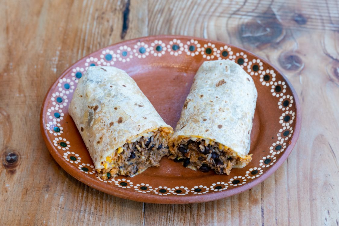 Illustrative real burrito photograph