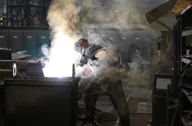 Welder with mask