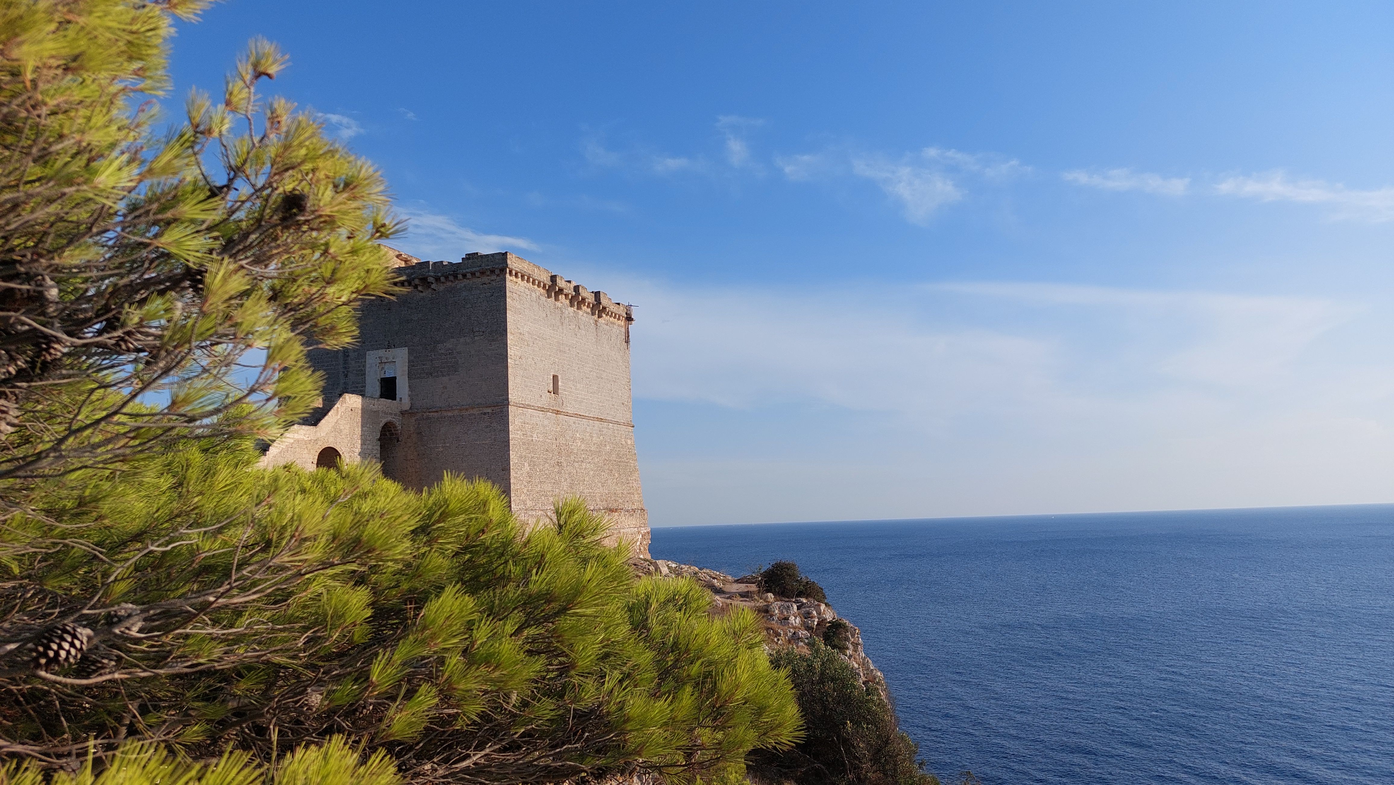 A castle on the top of a cliff overlooking the ocean · Free Stock Photo