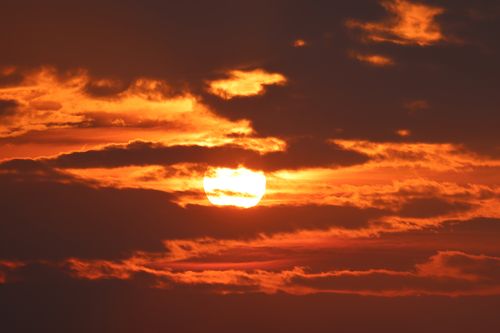 Free A vivid and dramatic sunset illuminating the clouds over Stamford, Connecticut. Stock Photo