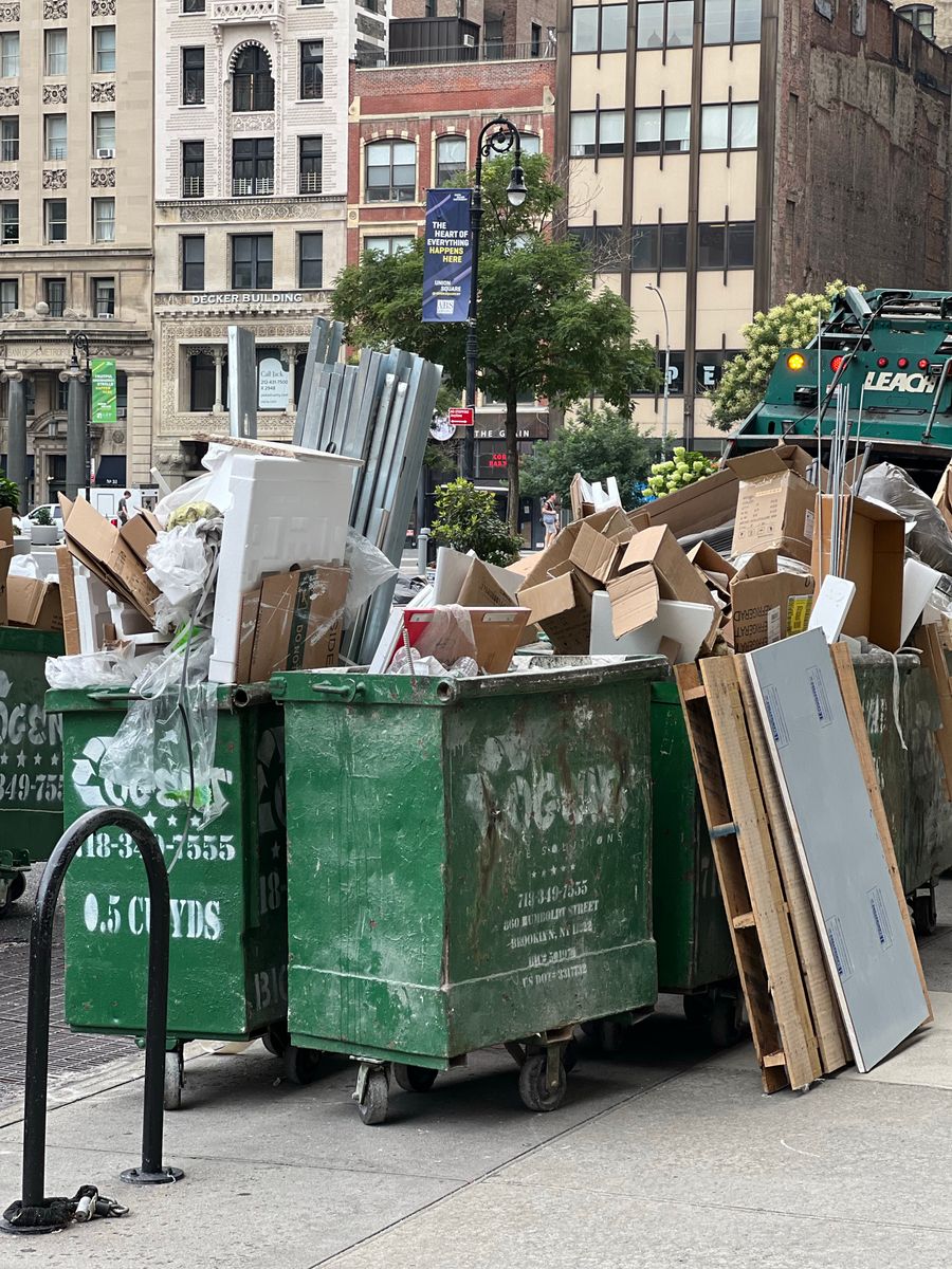 Sorted recyclables from hospitality service