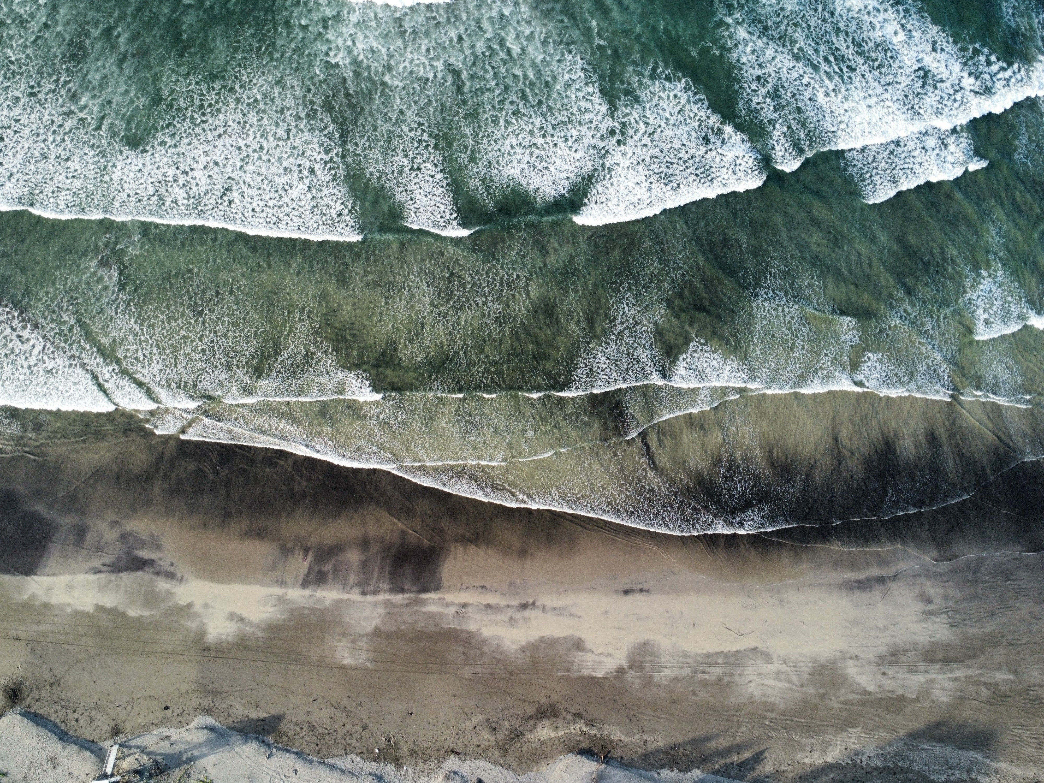 Aerial view of a Pacific Ocean coastline