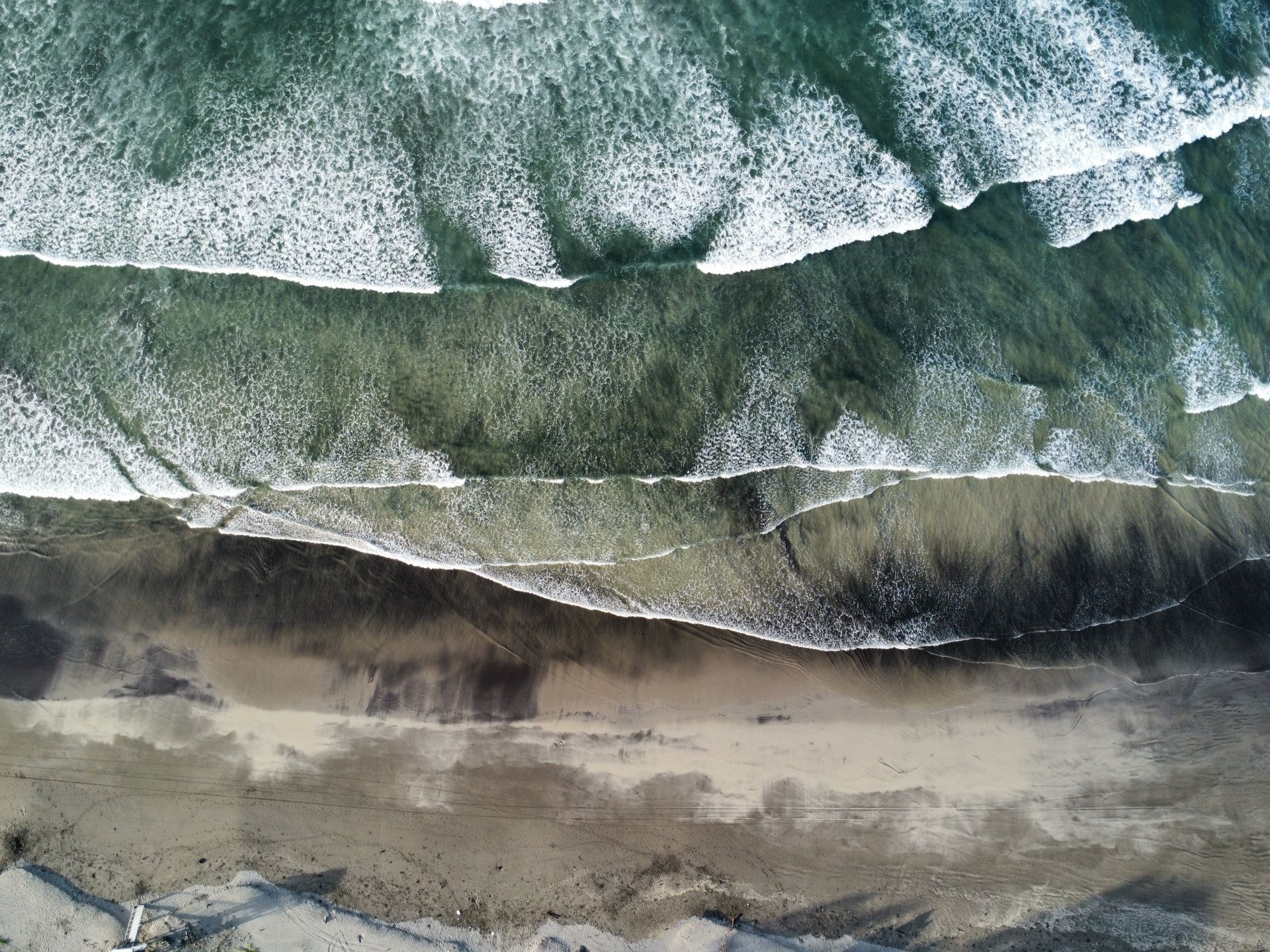 Aerial view of a Pacific Ocean coastline