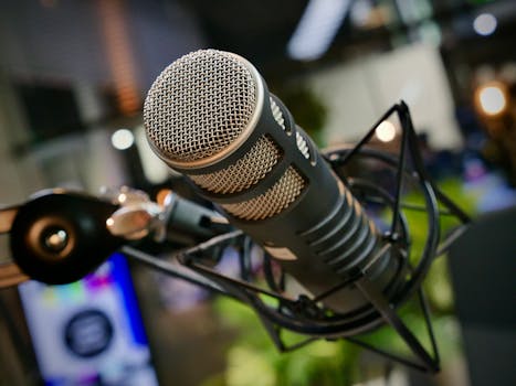 High-quality studio microphone ready for podcast or broadcast recording.