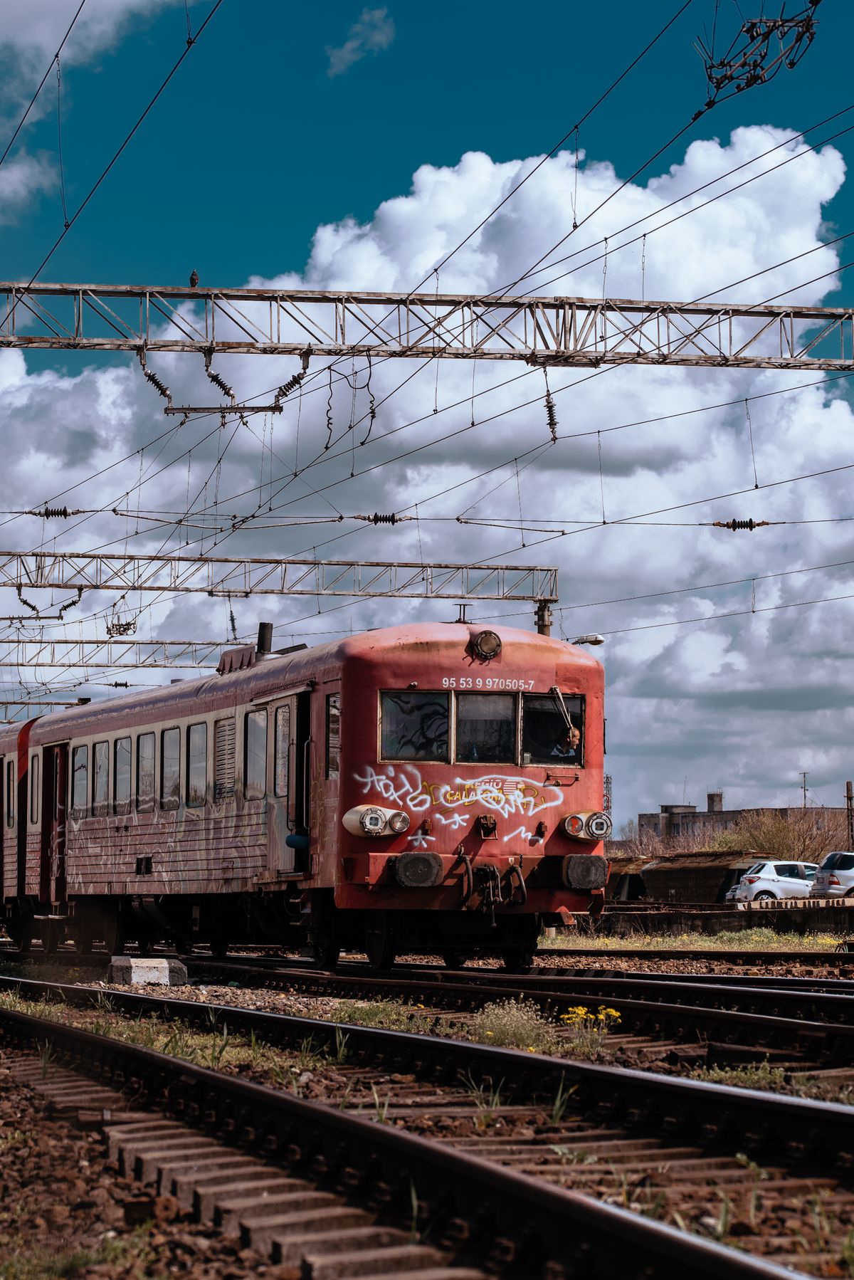 Red Train Rails Red Train on Railroad · Free Stock Photo