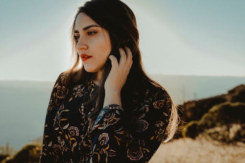 Free Photo of Woman Wearing Floral Top Stock Photo