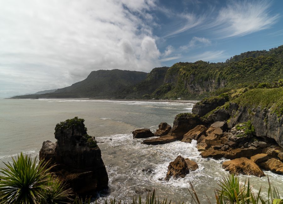 Explore the stunning cliffs and rugged seascape of Punakaiki, New Zealand's west coast.